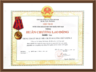 Được nhà nước trao tặng</br>HUÂN CHƯƠNG LAO ĐỘNG</br>HẠNG NHẤT