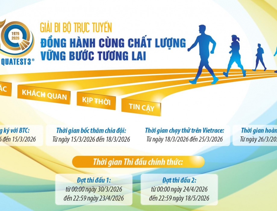 Phát động Cuộc thi Đi bộ trực tuyến hướng đến kỷ niệm 50 năm ngày thành lập QUATEST 3 (06/04/1976 - 06/04/2026)